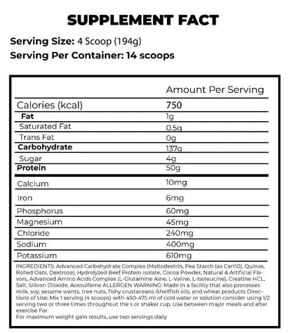 RED REX BEEF MASS GAINER