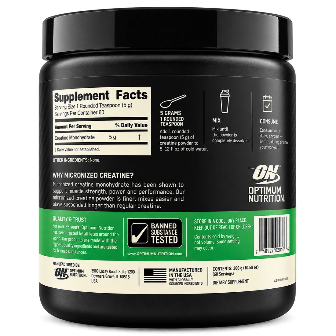 Micronized Creatine Powder – 300g Optimum Nutrition