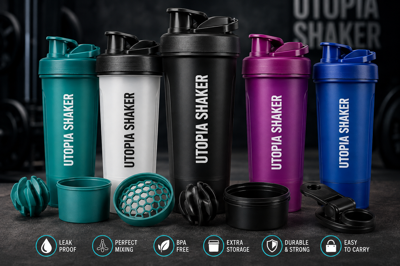 Utopia Shaker Bottle – Premium Protein &amp; Creatine Shaker
