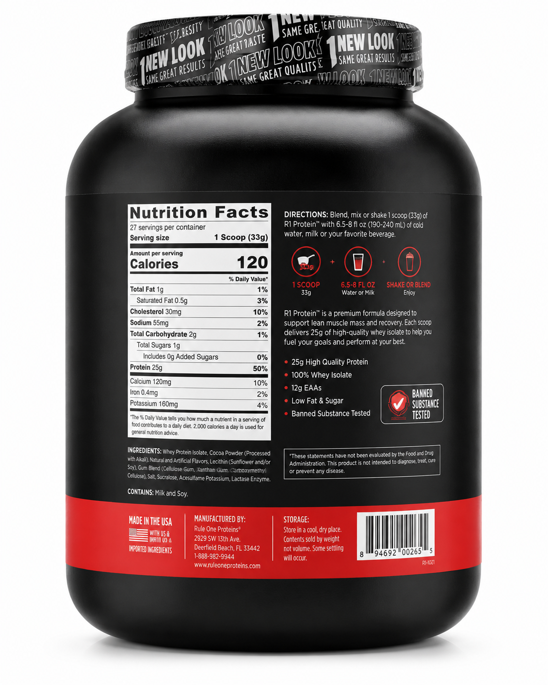 Rule 1 R1 Protein Whey Isolate – Chocolate Fudge